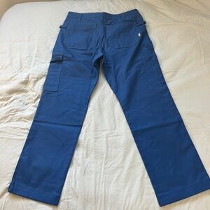 IKEA Workwear Trousers Multi Pocket Straight I 34X32 Blue Cotton Cargo Uniform
